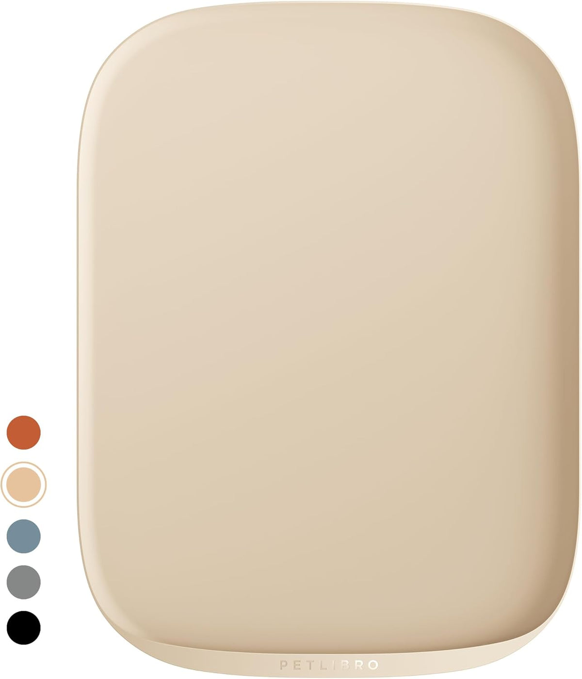 PETLIBRO Dog Food Mat, Silicone Waterproof Cat Food Mat for Bowl & Waterer, Non-Slip Dog Feeder Mats, Raised Edge Spill Protection Floor Ivory