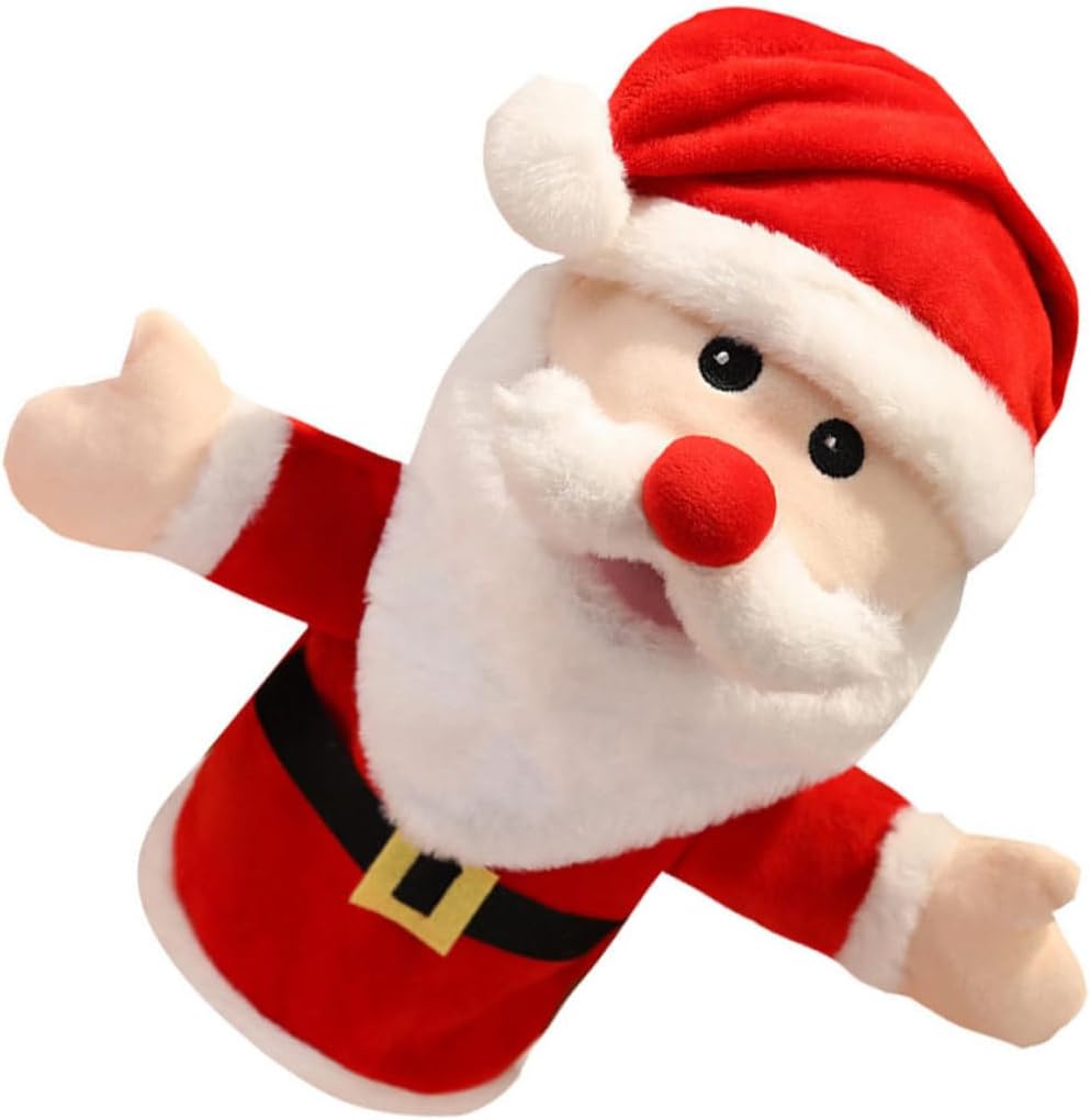 1PC Santa Claus Hand Puppet Plush for Interactive Play Christmas Finger Plaything Parent Imagination Activities Present