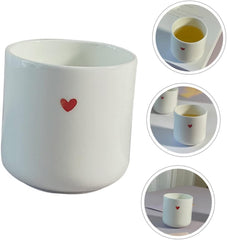 Unomor Heart Ceramic Coffee Cup Heat Resistant Porcelain Beverage Mug Lightweight Cute Couple Cup for Home Office Tea and Latte Use