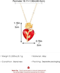 Gold Silver Chunky Heart Pendant Gothic Heart Necklace Jewelry for Women Gifts