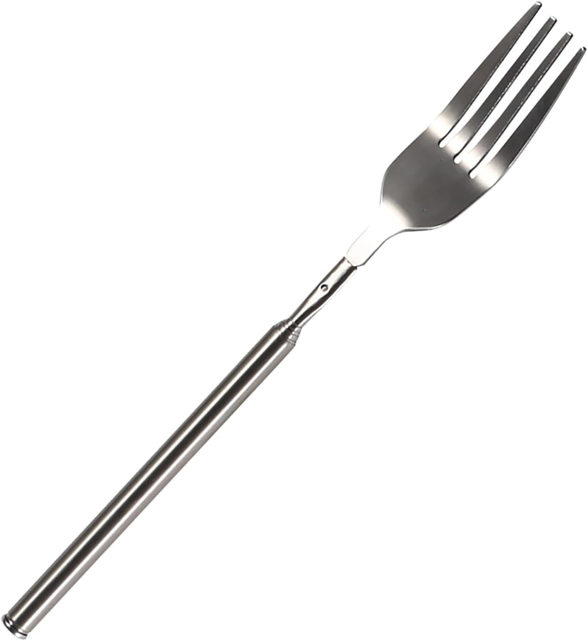 Stainless Steel Dinner Fork, BBQ Telescopic Fork Extendable Dinner Fruit Dessert Fork Cutlery with Long Handle