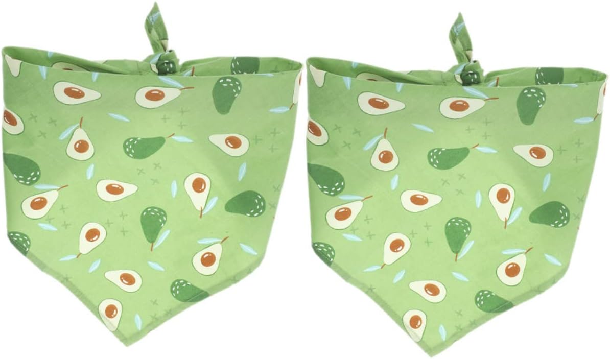 Kisangel 2pcs Dog Bandana Fruit Pattern Lightweight Triangle Bib Scarf for Pets for Dog Birthday Parties and Outdoor Fun
