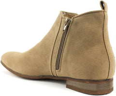 ÃZARMAN Men's Ankle Dress Chelsea Boots Side Zipper Closure (10.5, Tan Beige Suede)