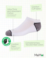 MeMoi Unisex Kids No Show Sport Ankle Socks 3 Pack