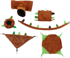 6pcs Hamster Hanging Bed, Hamster Hammock Bed, Hanging Hammock Sleeping Bed, Warm Small Animal Bed Set for Hamster Rat Guinea Pig Sugar Glider