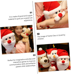 ERINGOGO Adorable Santa Claus Finger Puppet Plush for Soft Interactive Hand Puppet for Parent Play Creative Storytelling and Communication Safe Reusable