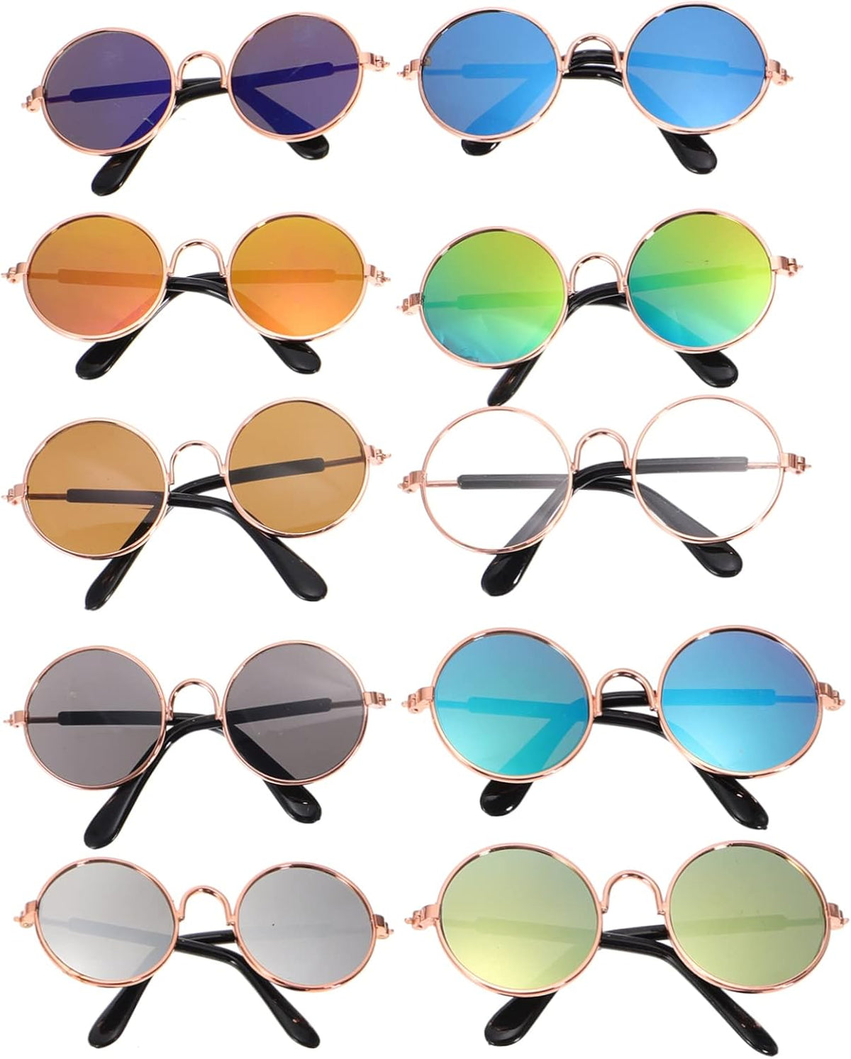 10Pcs Pet Sunglasses for Dogs and Cats Funny Costume Accessories for Photo Taking Adorable and Comfortable Goggles for Pets for Kittens and Puppies