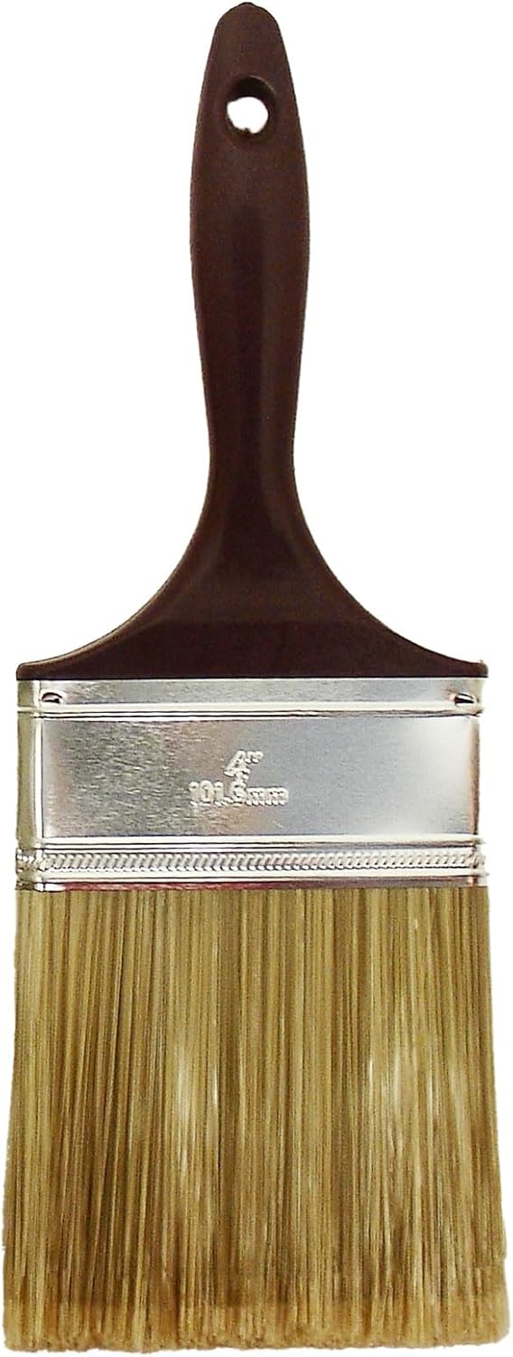 MBS Lightweight All Purpose 4" Paint Brush 100% Polyester Bristles for use with All Paints and Stains
