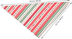 MERRYHAPY Christmas Dog Bandana Scarf for Pets Stylish Bib Towel Christmas Stripes for Holiday Parties Photo and Daily Wear Breathable and Easy to Dry