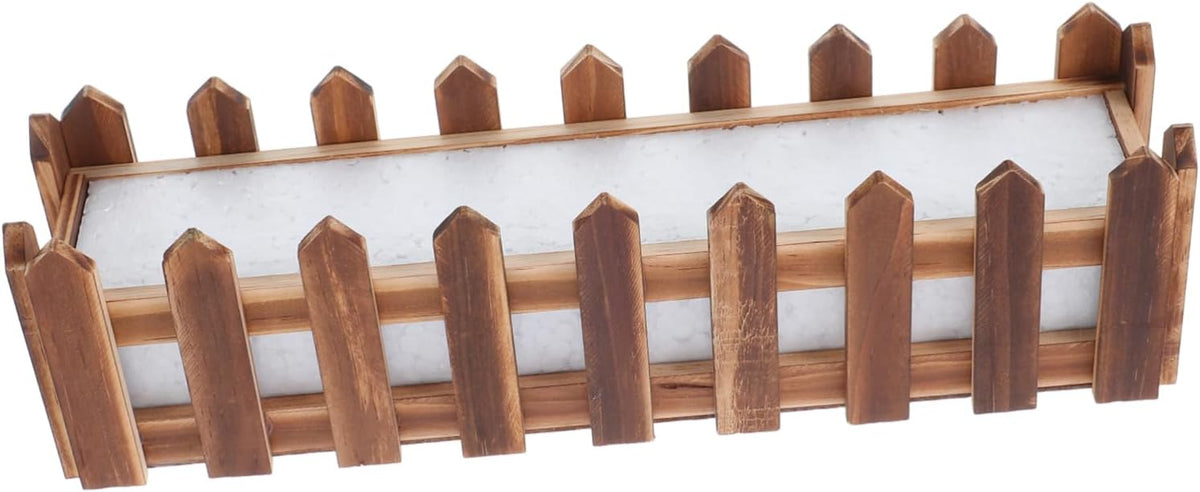 Mikikit Realistic Foam Wood Fence Flower Pot Window Box Planter Artificial Flowers