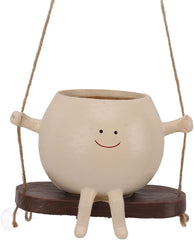 aqxreight Swing Face Planter Pot Exquisite Unique Hanging Pots Garden Patio Decor Indoor Outdoor Planters Unique Swing Face Planter Pot for Garden Patio Decor