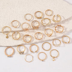 Ethnic Diamond Pearl Stackable Knuckle Women Halloween Jewelry Gift Set