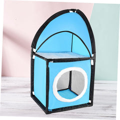 HANABASS Cat Tree Furniture with Tunnel Design and Scratch Posts Indoor Play House Pet Bed for Multiple Cats