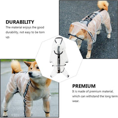 balacoo 1pc Outdoor Dog Raincoat Transparent Reflective Pet Rainwear Four-Legged Back Suggested Weight
