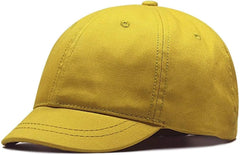 Men Short-Bill Oversize Baseball-Cap - Plain Polo Dad Hat L/XL for A Big Head