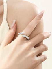 Luminous Openable Zirconia Ring, Women's Evening Accessory