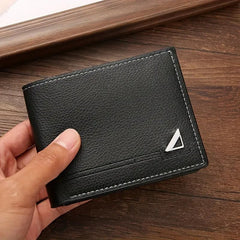 Men's Business Horizontal Short Wallet Money Clip, Fashion Large Capacity PU Leather Wallet