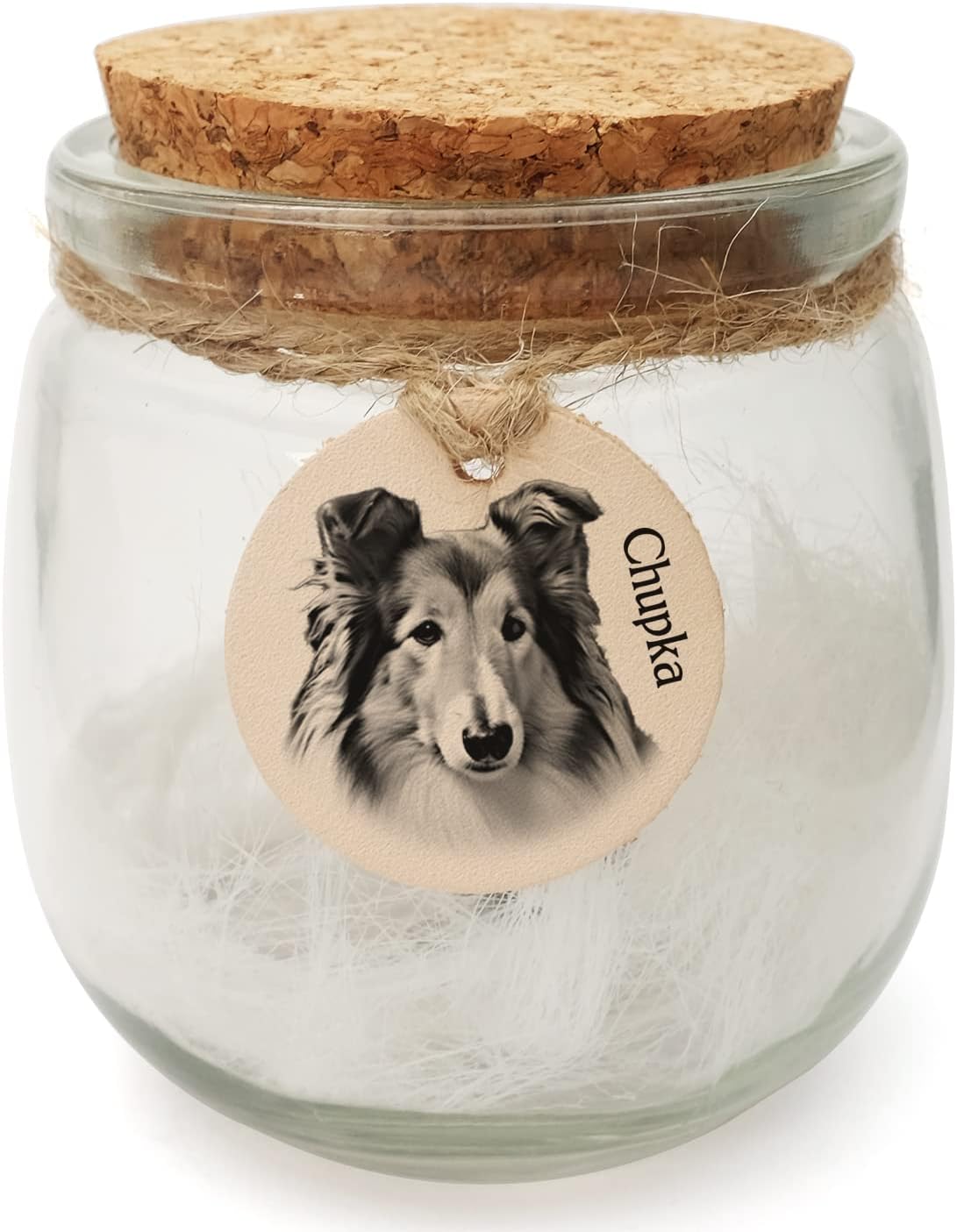 Personalized Pet Memorial Urn with Photo Custom Picture Glass Bottle for Pet Ashes or Hair Dog Cat Keepsake Pet Loss Memory Gift