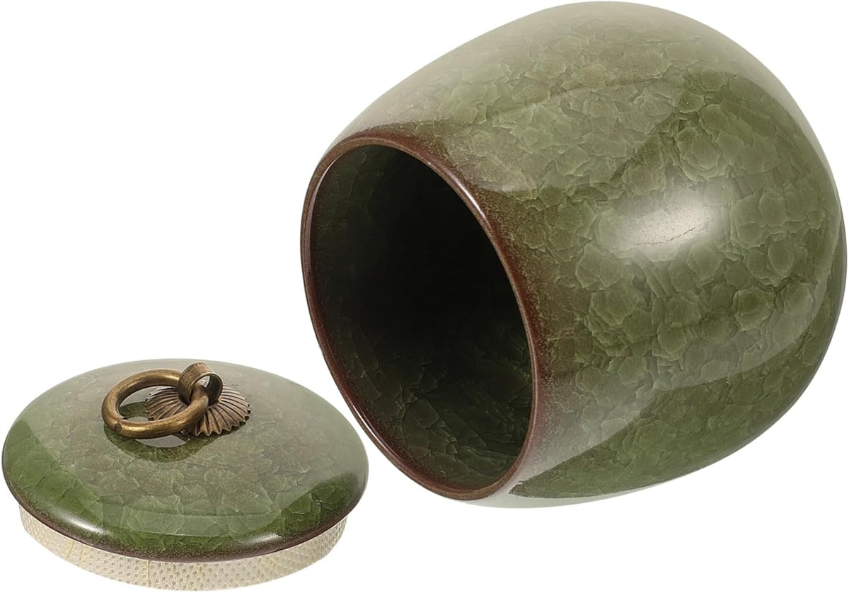 Ceramic Pet Keepsake Urn for Ashes Cinerary Casket Memorial Jar Lid Elegant Pet Memorial for Cats and Dogs Portable Ashes Container