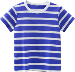 Toddler Kids Baby Boys Girls Striped Short Sleeve Crewneck T Shirts Tops Tee Clothes Casual Summer Top Clothes