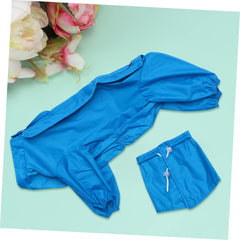 Reflective Dog Raincoat All Inclusive Hooded Jumpsuit for Medium Small Dogs Blue Four Legged Design for Maximum Coverage and Safety