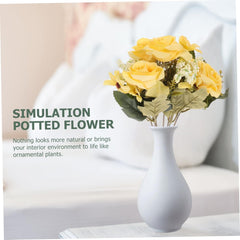Artificial Flower Decoration with Basket Elegant Faux Flower Ornaments for Room Home Office Indoor and Outdoor Decor No Watering Required Present for Plant Lovers