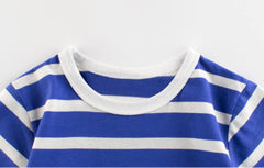 Toddler Kids Baby Boys Girls Striped Short Sleeve Crewneck T Shirts Tops Tee Clothes Casual Summer Top Clothes