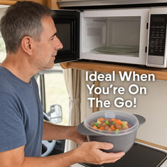 Microwave Soup & Stew Maker Bowl with Lid & Spout – 1.2L Container for Rice, Pasta, Noodles, Cereal & Oats – BPA-Free, Dishwasher Safe, Great for Home, Dorms & Offices