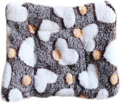 Pet Self-Warming Blanket Mat Washable Soft Dog Cat Bed Liner with Cute Prints,Brown (15 * 20)
