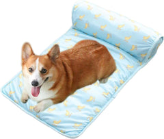 Colorful Cat Cooling Mat | Cute Dog Cooling Bed with Pillow | Great for Outdoor, Camping, Home Use in Summer