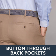 Arrow Men's Flat Front Straight Fit Solid Twill Micro Dress Pant