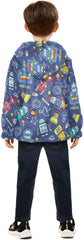 Aslsiy Boys Fleece Jacket Colored Robots Blue Toddler Hooded Coat Outerwear