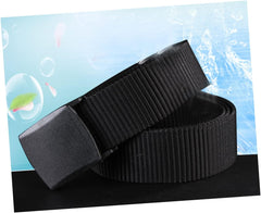 KESYOO Men's Canvas Belt Outdoor Casual Style Web Belt with Plastic Buckle Comfortable and Durable 130cm Length for Everyday Wear and Travel Black