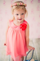 Satin Bib Neckline & Chiffon A-line Big Girls Flower Girl Dress