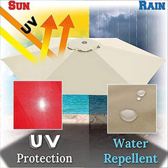 Patio Umbrella Replacement Canopy for 6/8 Rib Market Table Umbrella Canopy Cantilever Parasol Top Fabric Cover （Canopy Only ）, Burgundy