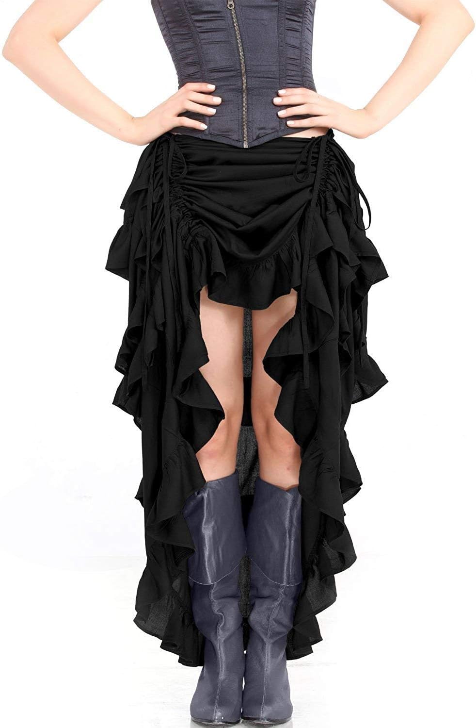 ThePirateDressing Steampunk Victorian Cosplay Costume Womens High-Low Show Girl Skirt