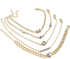 Gold Bracelets Arm Adornment Gilded Wrist Jewelry Fashionable Accessory Set for Ladies Bohemian Design