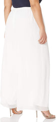 Alex Evenings Women's Wide Leg Chiffon Dress Pant for Mother of The Bride, Elegant Party Outfit (Plus Size)