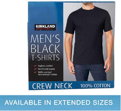 Kirkland Signature Men's Crew Neck Tee 100% Combed Heavyweight Cotton T-Shirts (Pack of 6)