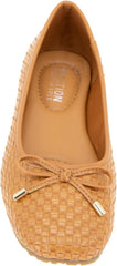 Kenneth Cole REACTION Women's Elstree Ballet Flat, Tan Woven, 10