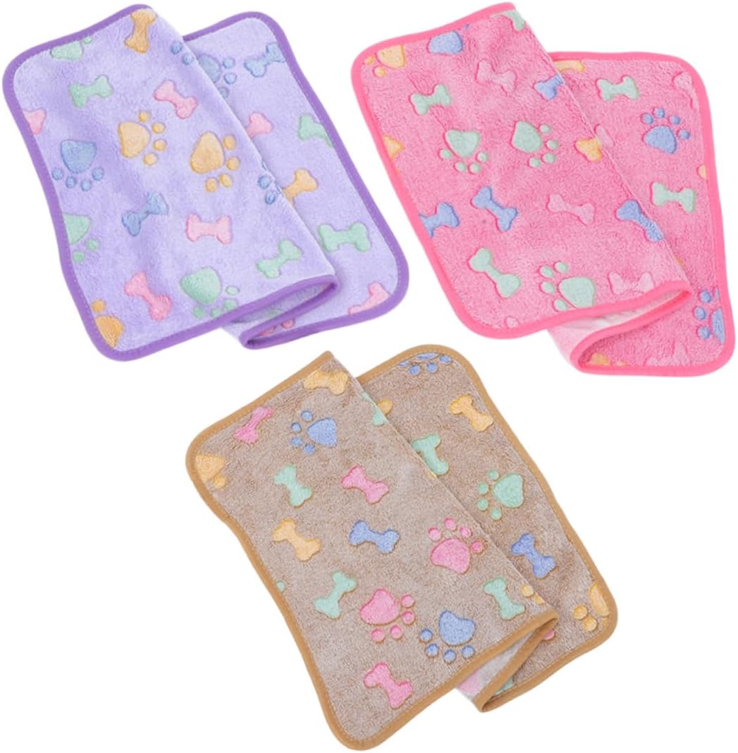 3pcs Cute Bone Pattern Pet Blanket Soft Fleece Dog and Cat Bed Washable Small Dog Blanket for Comfort and Safety