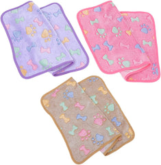 3pcs Cute Bone Pattern Pet Blanket Soft Fleece Dog and Cat Bed Washable Small Dog Blanket for Comfort and Safety