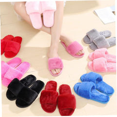 Plush Anti-slip Household Slippers for Men and Women Soft-soled Warm Floor Shoes Grey Comfortable Indoor Footwear