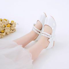 Toddler Girls Dress Shoes - Black Floral Mary Jane Flats for Girls - Water Resistant - All Seasons - Casual - Wedding, Dance, Daily Wear