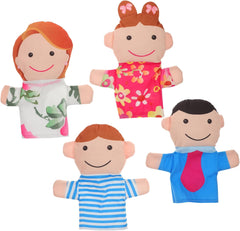 BESPORTBLE 4pcs Family Hand Puppet Set for Storytelling Role Play Charming Dad Mom Brother Sister Puppets for Lightweight for