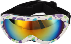 Adorable Dog Goggles Pet Sunglasses with UV Protection, Waterproof, and Adjustable Strap for Puppy Dogs Small Medium XS, Ideal for Outdoor Activities (White Purple Frame)