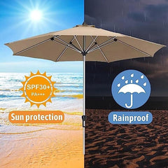 Patio Umbrella Replacement Canopy Waterproof Polyester Fabric Parasol Canopy Cover Replacement Cloth for 200/270/300cm,6/8 Ribs Garden Umbrella Easy to Change, Red