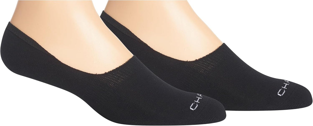 Chaps Men's Premium Cotton Dress Liner Socks-2 Pair Pack-Cushion Comfort Sole and Solid Color, Black, Shoe Size: 6-12