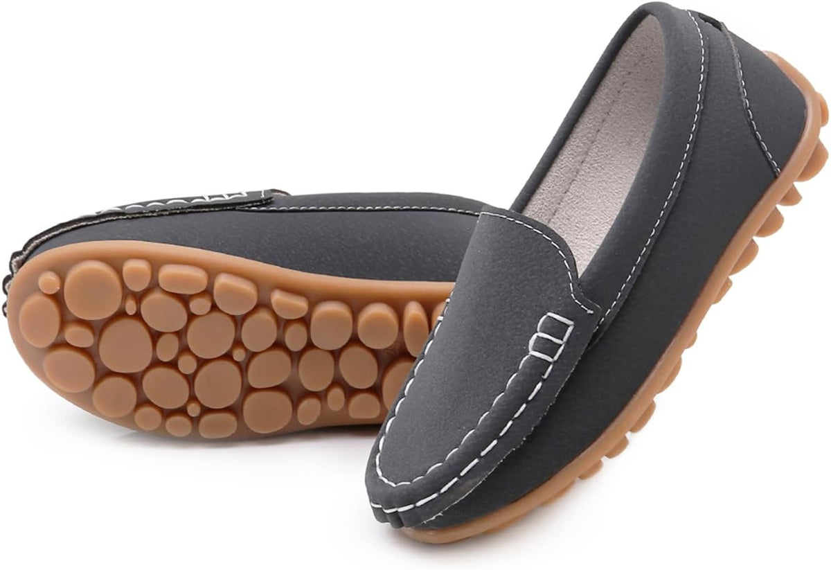 RVROVIC Kids Girls Boys Slip-on Loafers Oxford PU Leather Flats Shoes(Toddler/Little Kid)