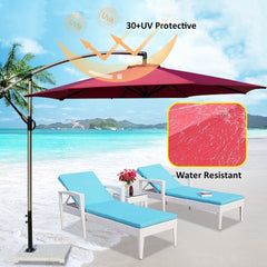Generic 2m 2.30m Market Patio Umbrella Canopy With 6 Ribs 8 Ribs Outdoor Cantilever Umbrella Replacement Top Cover Water Resistant Umbrella Cloth 30+UV Protective